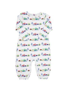 Beaufort Bonnet Company Baby Boy Train Long Sleeve Romper